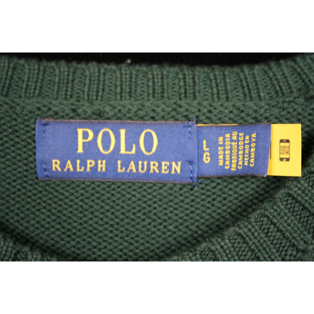 Vintage 90s Polo Ralph Lauren Green Knit Sweater Men's Large - Picture 2 of 3